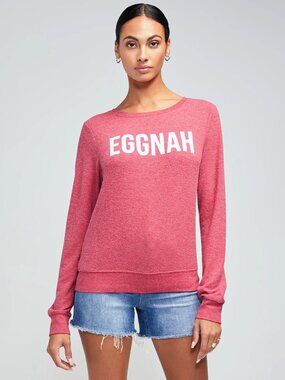 Wildfox Crimson Eggnah Baggy Beach Jumper Deep V size XS